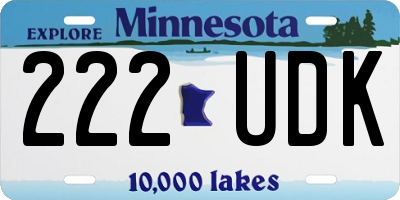 MN license plate 222UDK