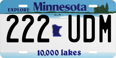 MN license plate 222UDM