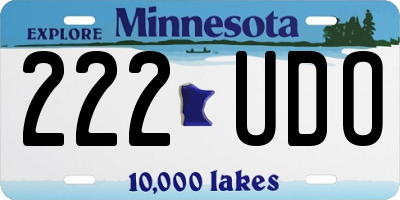MN license plate 222UDO