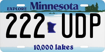 MN license plate 222UDP