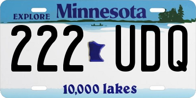 MN license plate 222UDQ