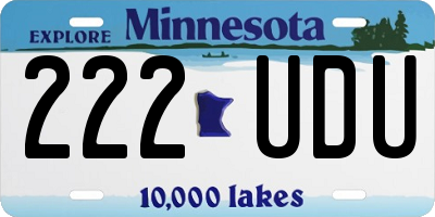 MN license plate 222UDU