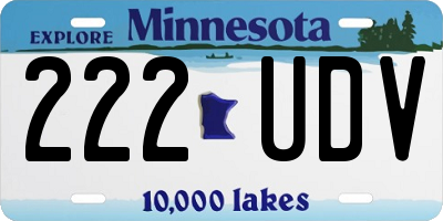 MN license plate 222UDV