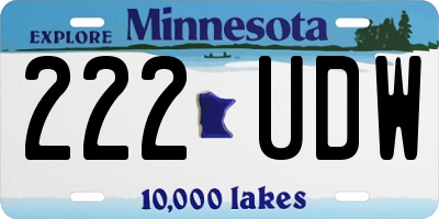 MN license plate 222UDW