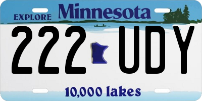 MN license plate 222UDY