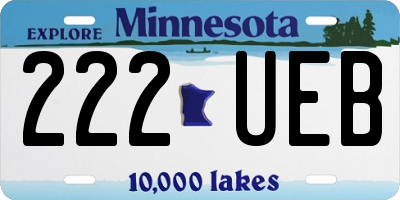 MN license plate 222UEB