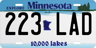 MN license plate 223LAD