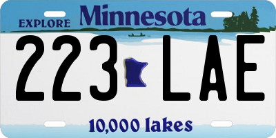 MN license plate 223LAE