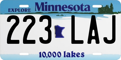 MN license plate 223LAJ