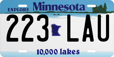MN license plate 223LAU