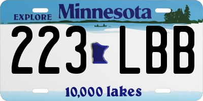 MN license plate 223LBB