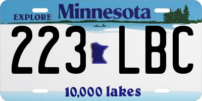 MN license plate 223LBC
