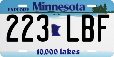 MN license plate 223LBF