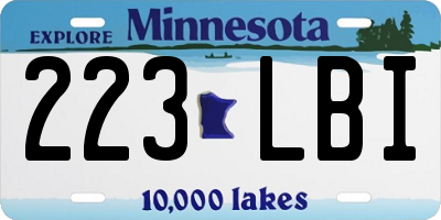 MN license plate 223LBI