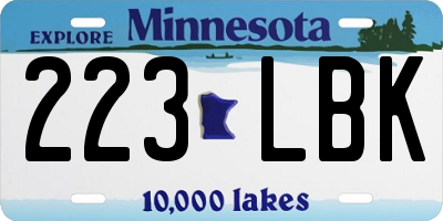 MN license plate 223LBK
