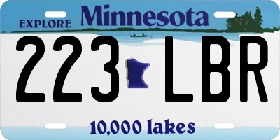MN license plate 223LBR