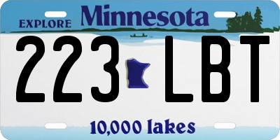 MN license plate 223LBT