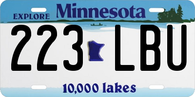 MN license plate 223LBU