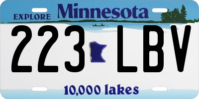 MN license plate 223LBV