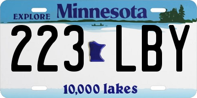 MN license plate 223LBY
