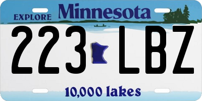 MN license plate 223LBZ