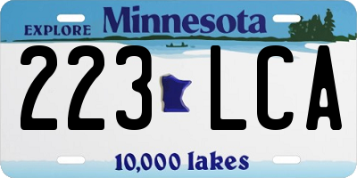 MN license plate 223LCA