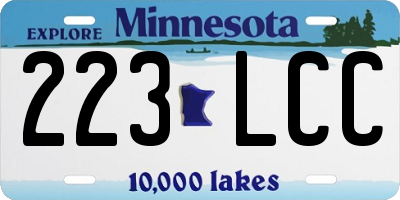 MN license plate 223LCC