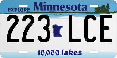 MN license plate 223LCE