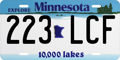 MN license plate 223LCF