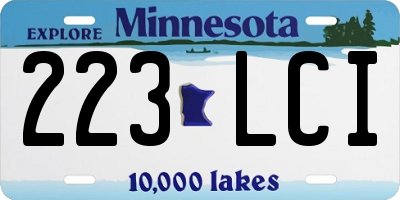 MN license plate 223LCI