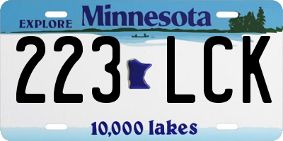 MN license plate 223LCK