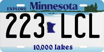 MN license plate 223LCL