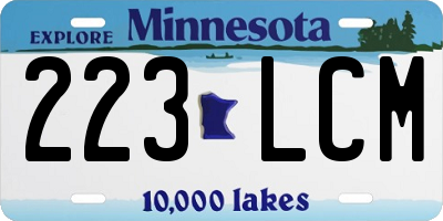 MN license plate 223LCM