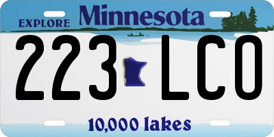 MN license plate 223LCO