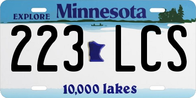 MN license plate 223LCS