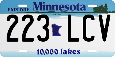 MN license plate 223LCV