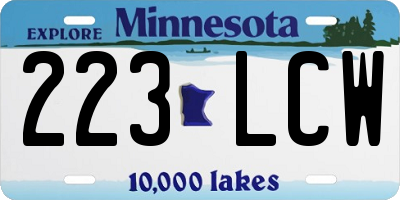 MN license plate 223LCW