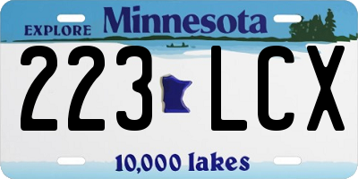 MN license plate 223LCX