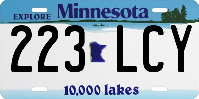 MN license plate 223LCY