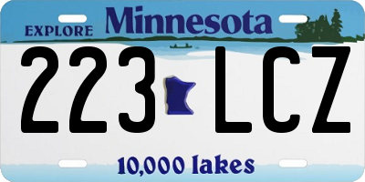 MN license plate 223LCZ