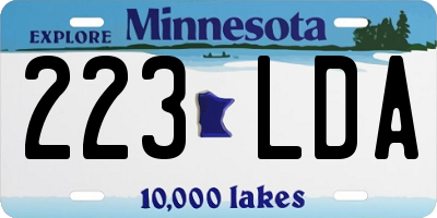MN license plate 223LDA