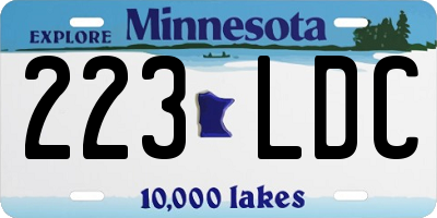 MN license plate 223LDC