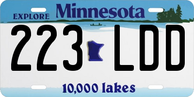 MN license plate 223LDD