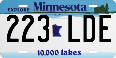 MN license plate 223LDE