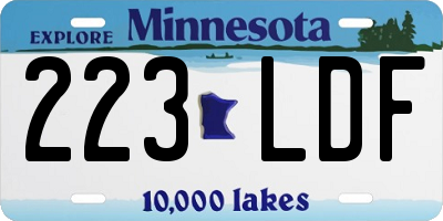 MN license plate 223LDF