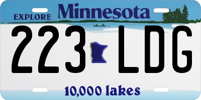 MN license plate 223LDG