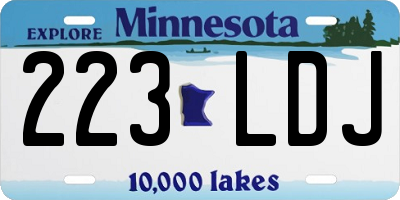MN license plate 223LDJ