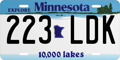 MN license plate 223LDK