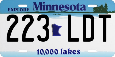 MN license plate 223LDT