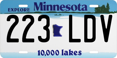 MN license plate 223LDV